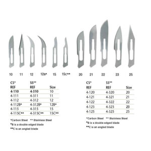 Surgical Blades, Sterile Carbon or Stainless Steel